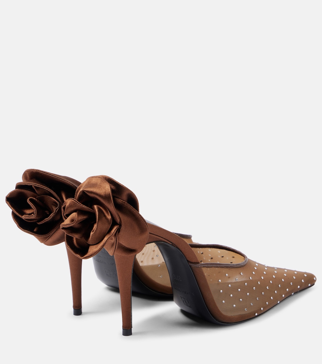 Floral-appliqué embellished mesh mules | Magda Butrym