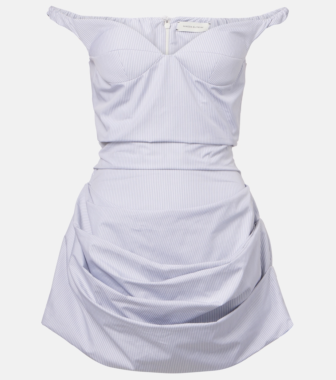 Robe rayée en coton à encolure bardot | Magda Butrym