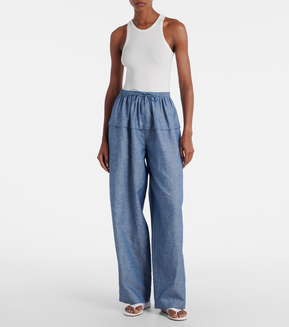 Cotton and linen wide-leg pants | Alaïa