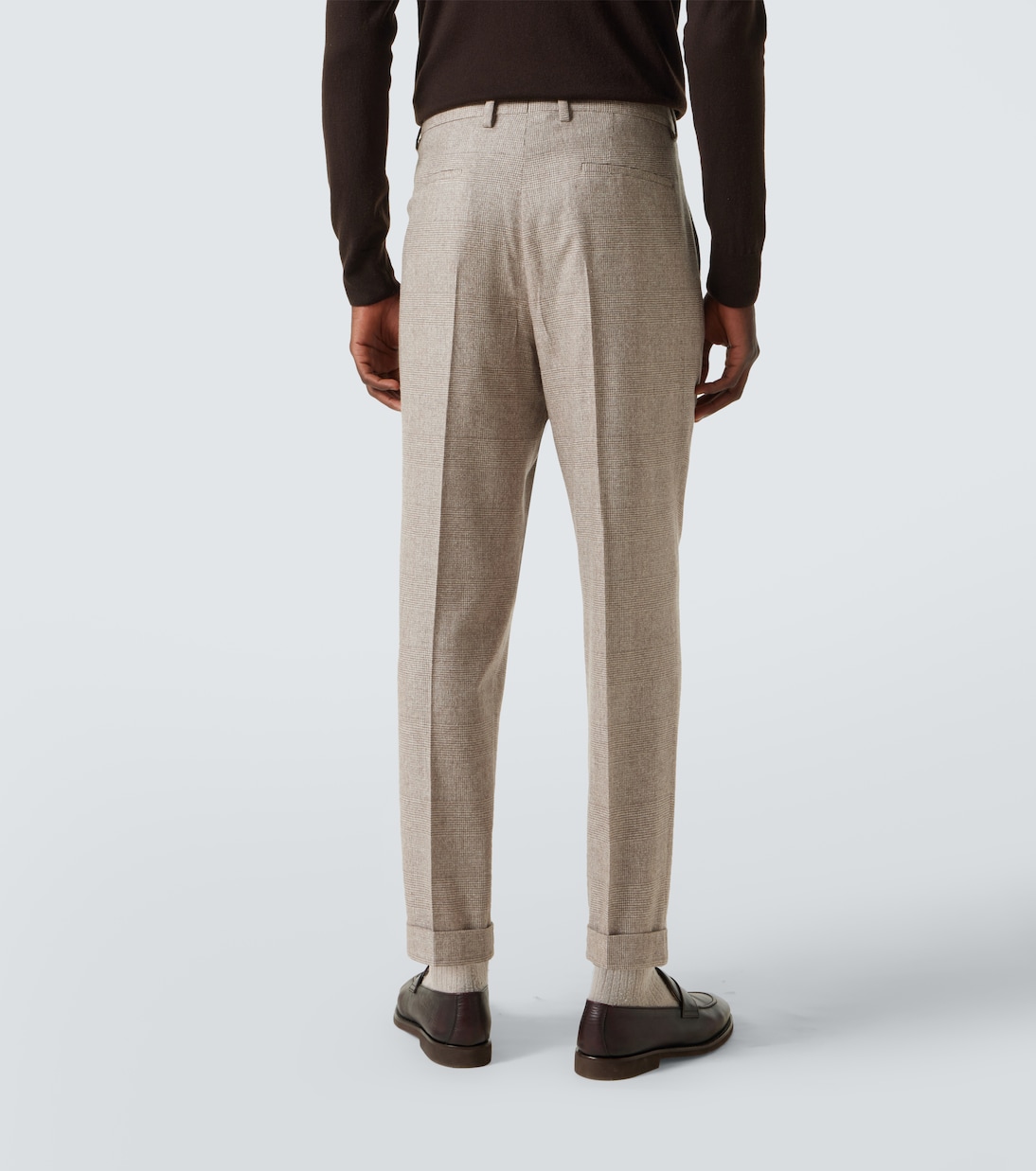 Prince of Wales check silk, wool, and cashmere suit | Brunello Cucinelli