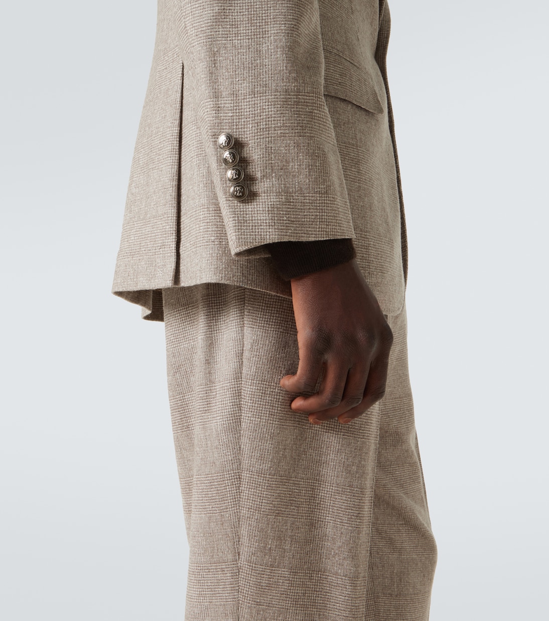 Prince of Wales check silk, wool, and cashmere suit | Brunello Cucinelli