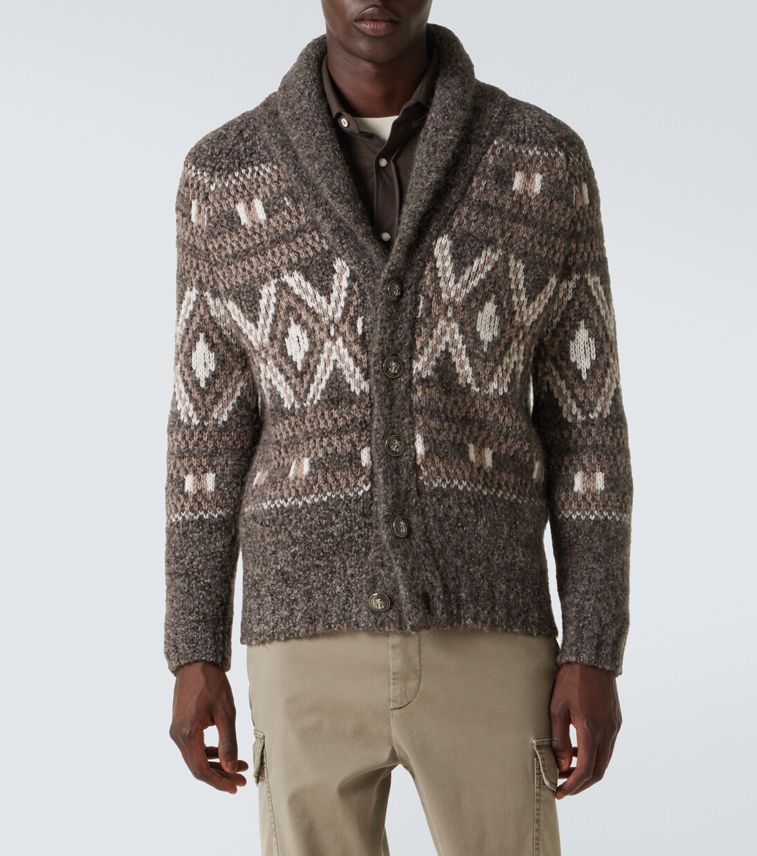 Fair Isle alpaca-blend cardigan | Brunello Cucinelli