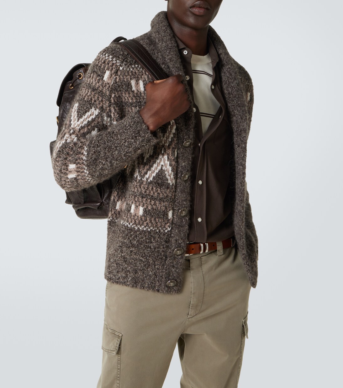 Fair Isle alpaca-blend cardigan | Brunello Cucinelli