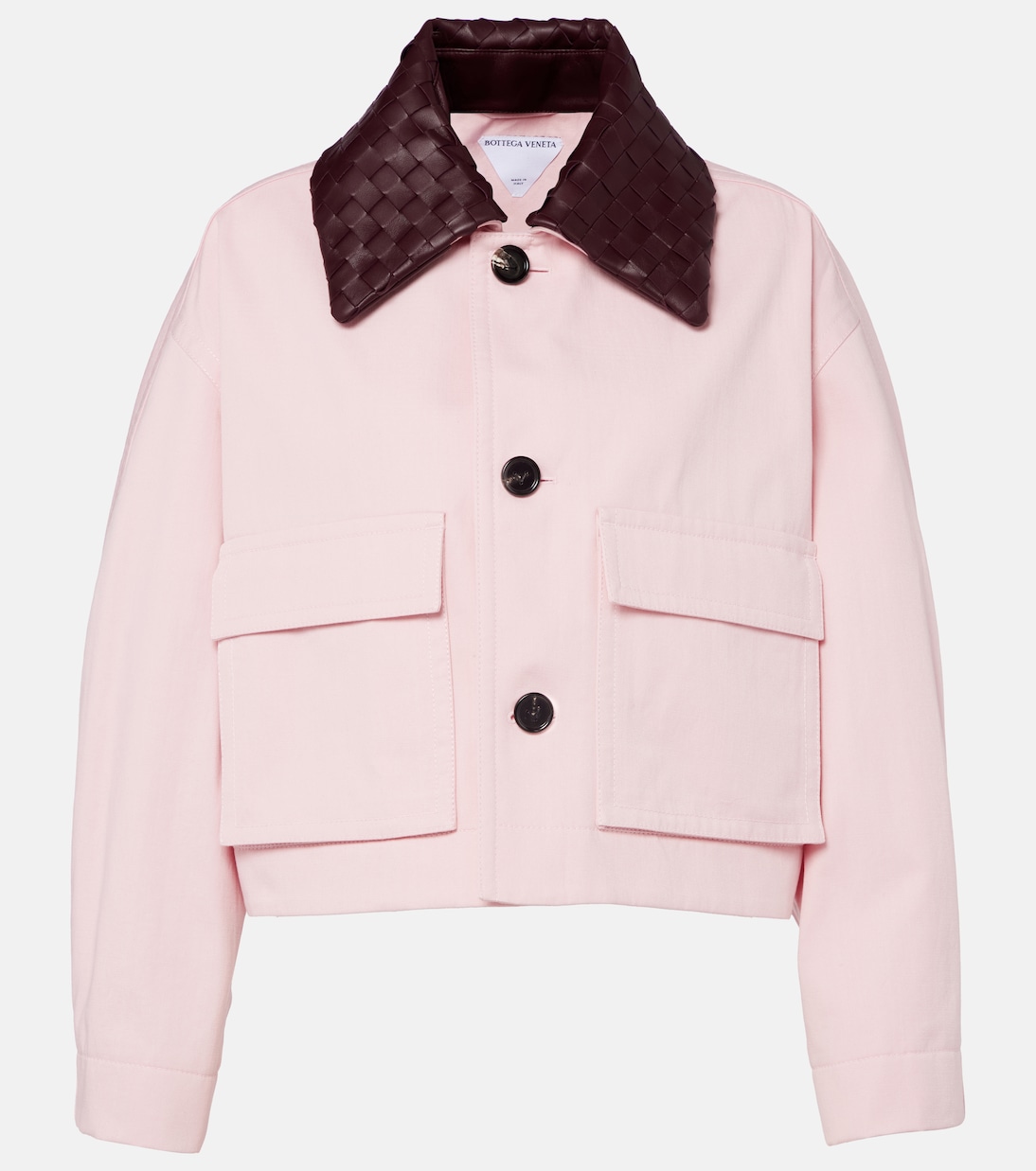 Chaqueta cropped de sarga de algodón | Bottega Veneta