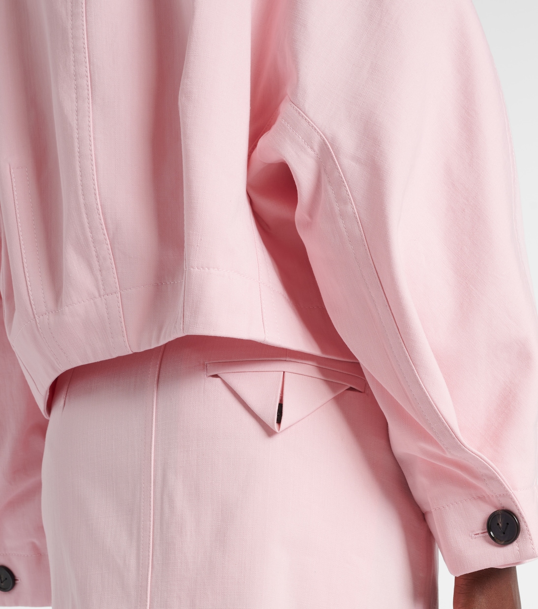 Chaqueta cropped de sarga de algodón | Bottega Veneta