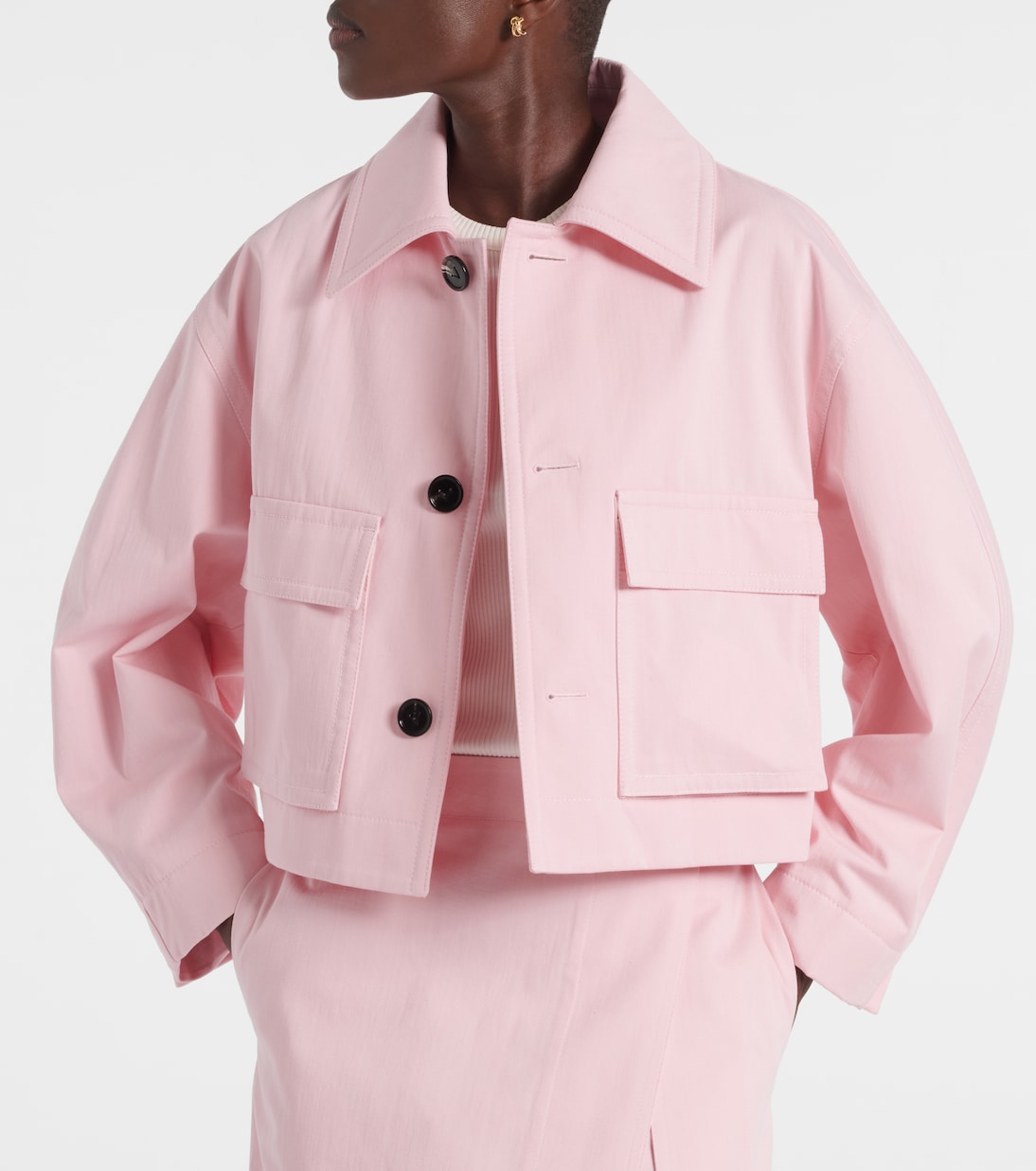 Chaqueta cropped de sarga de algodón | Bottega Veneta