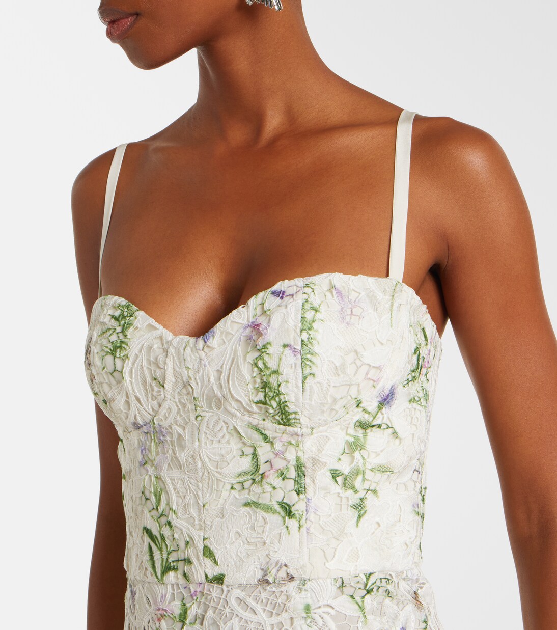 Floral lace corset dress | Monique Lhuillier