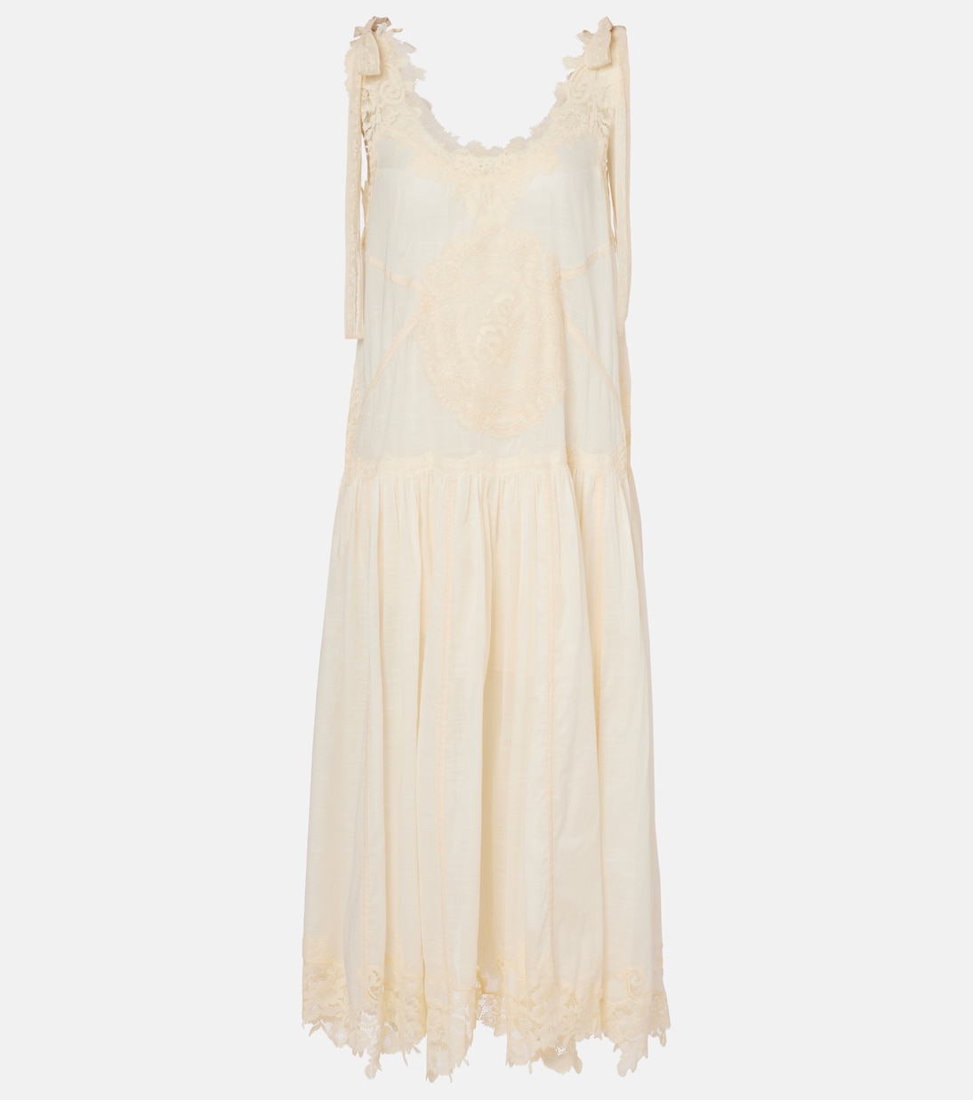 Abito midi Cascadian in pizzo di cotone | Zimmermann