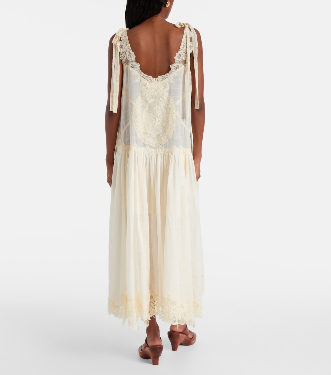 Abito midi Cascadian in pizzo di cotone | Zimmermann