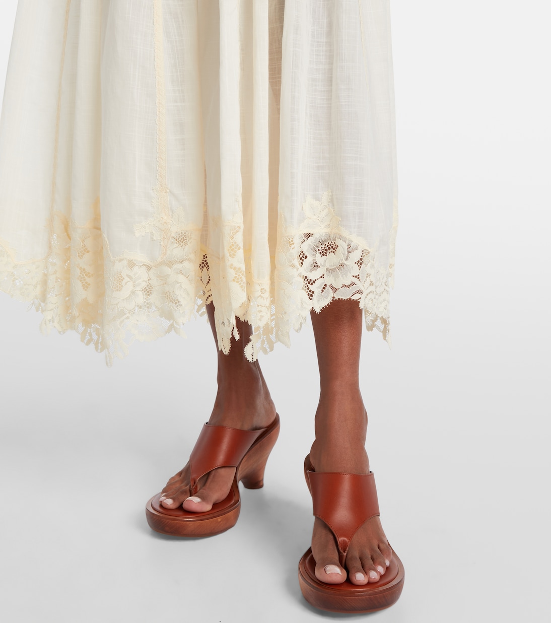 Abito midi Cascadian in pizzo di cotone | Zimmermann