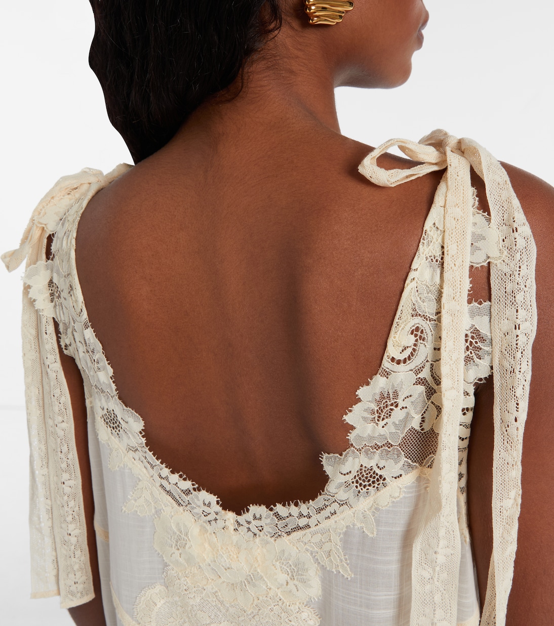 Abito midi Cascadian in pizzo di cotone | Zimmermann
