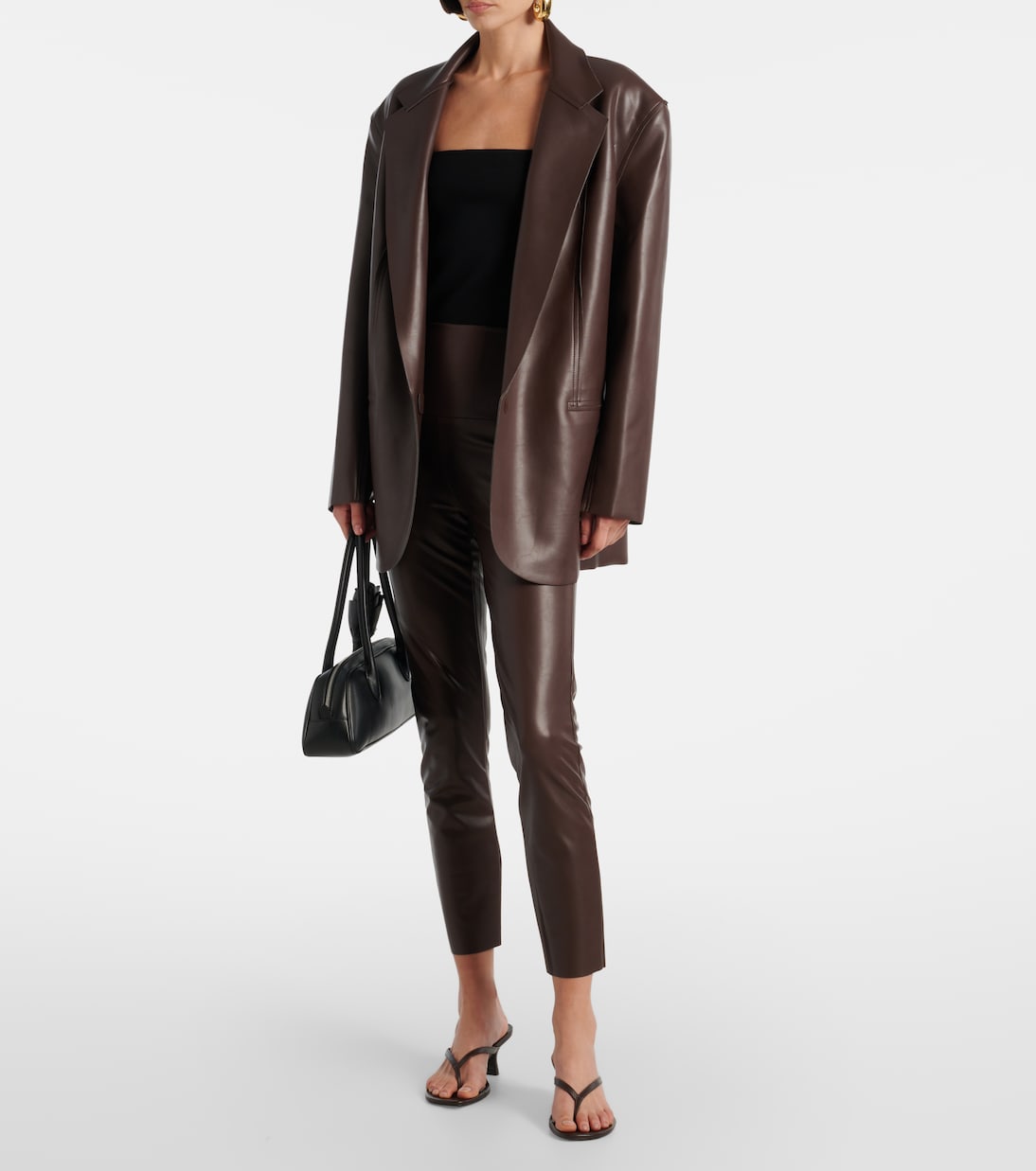 High-rise faux leather leggings | Norma Kamali