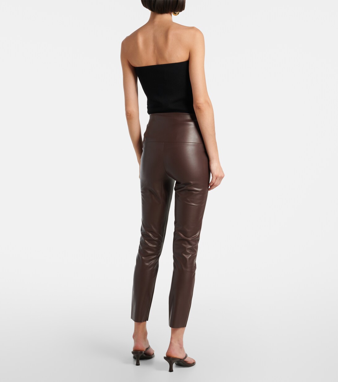 High-rise faux leather leggings | Norma Kamali