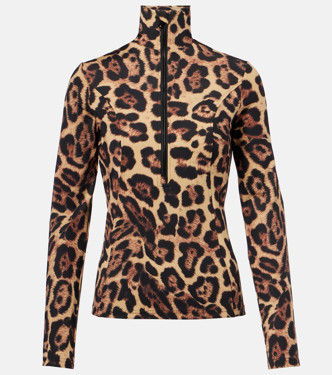 Leona leopard-print half-zip ski top | Goldbergh