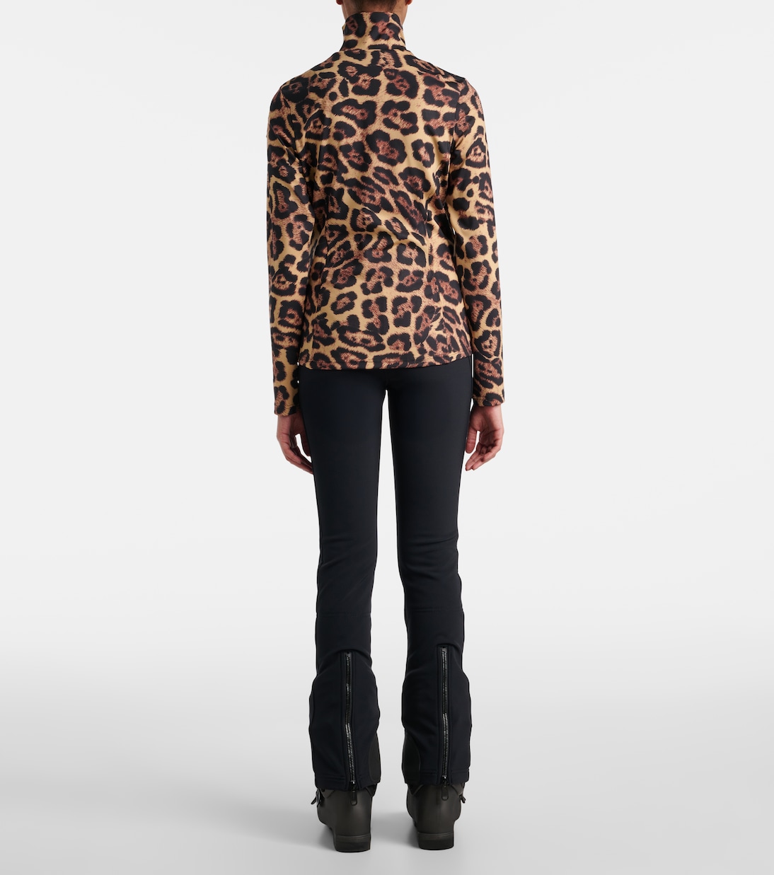 Leona leopard-print half-zip ski top | Goldbergh