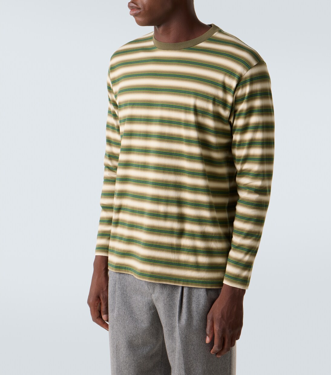 Striped cotton jersey T-shirt | Auralee