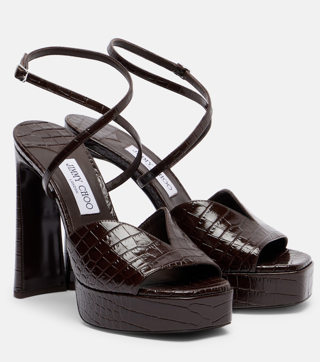 Karli 125 croc-effect platform sandals | Jimmy Choo