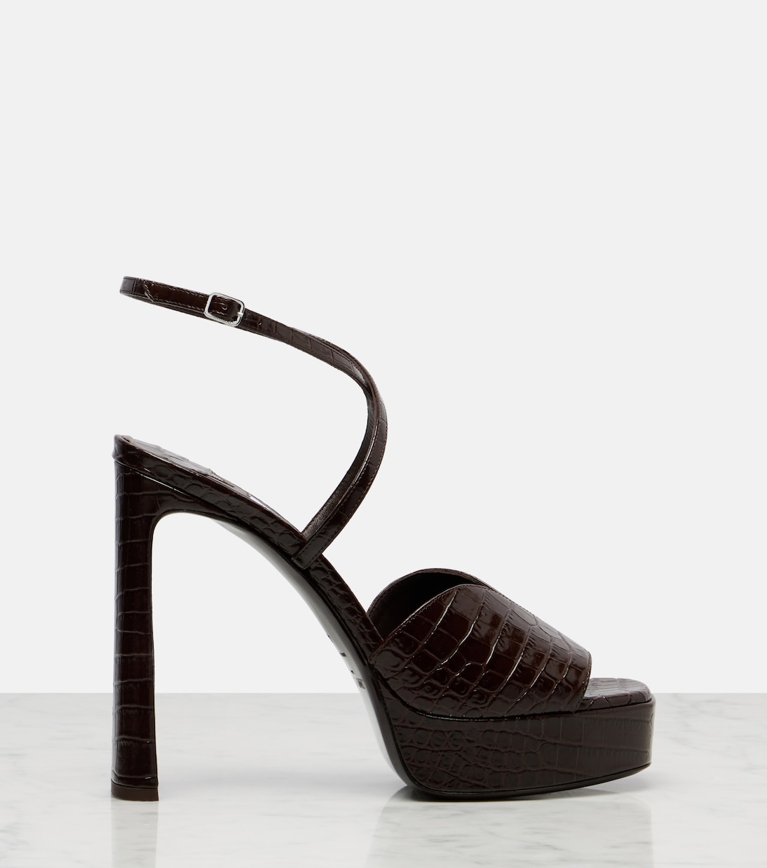 Karli 125 croc-effect platform sandals | Jimmy Choo