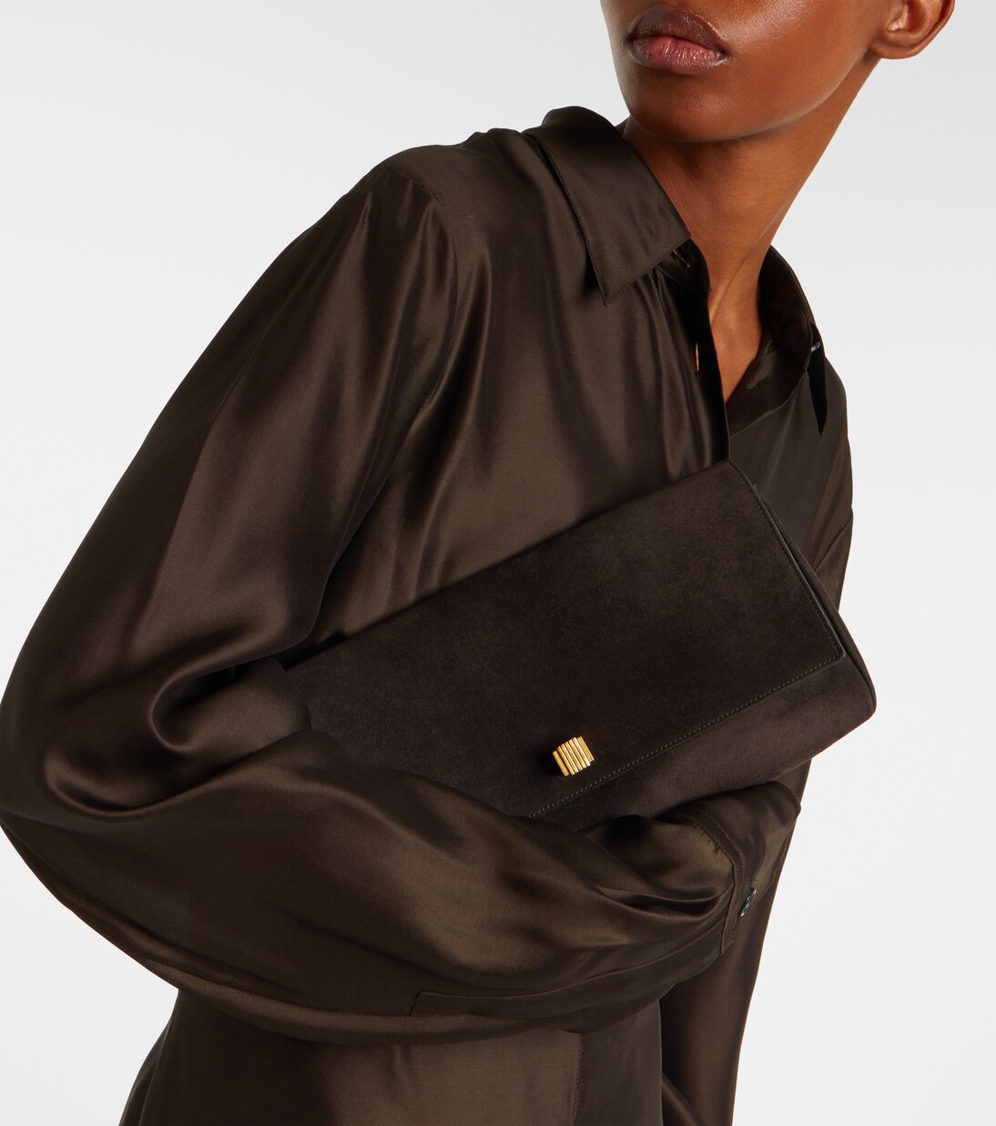 Clutch Audrey aus Veloursleder | Khaite