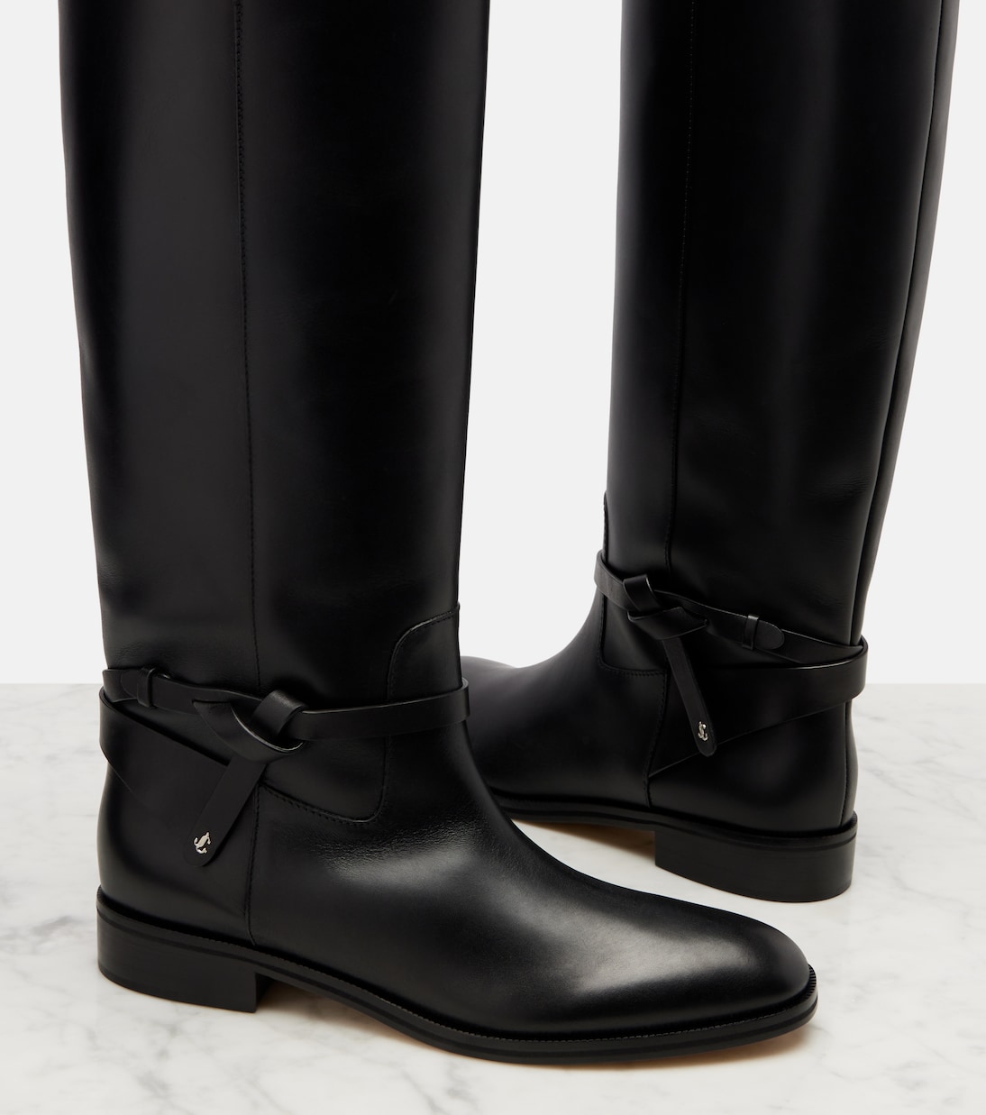 Botas altas Lawton de piel | Jimmy Choo