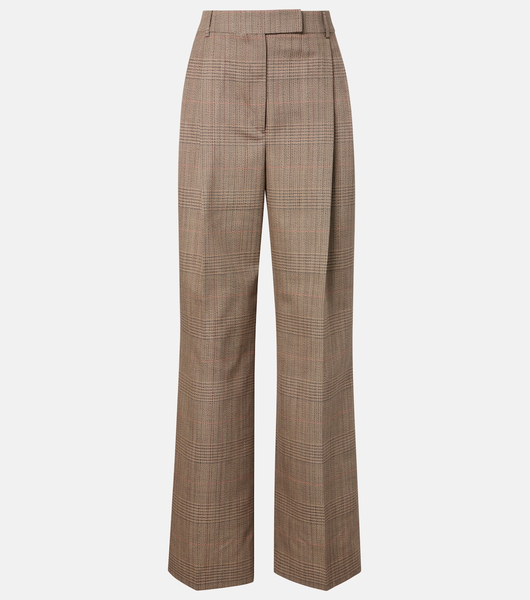 Checked virgin wool straight pants | Róhe