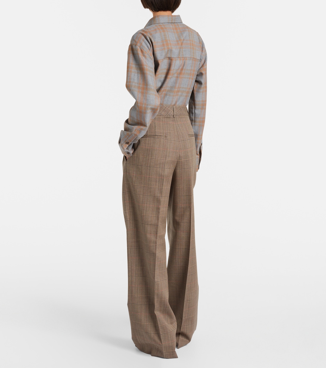 Checked virgin wool straight pants | Róhe