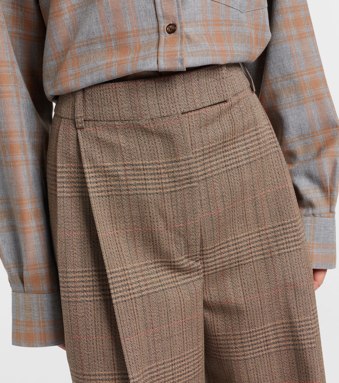 Checked virgin wool straight pants | Róhe