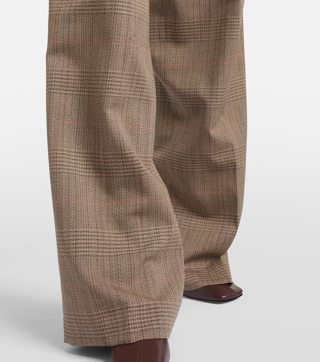 Checked virgin wool straight pants | Róhe