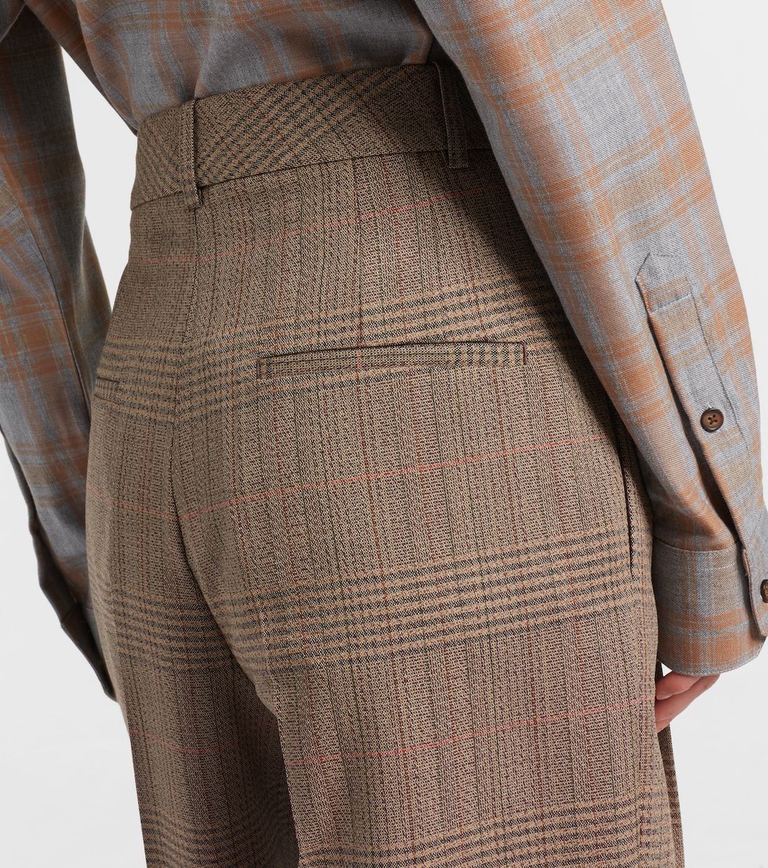 Checked virgin wool straight pants | Róhe