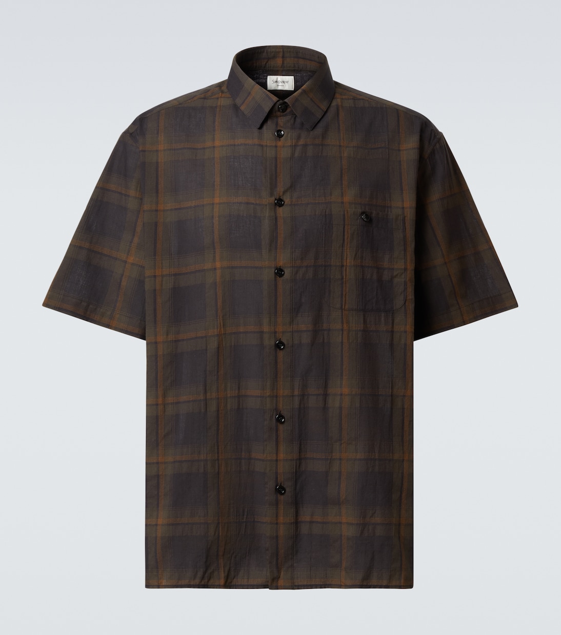 Camisa de gasa de algodón a cuadros | Saint Laurent