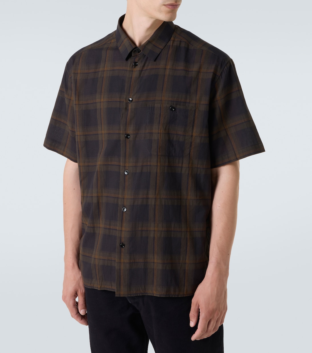 Camisa de gasa de algodón a cuadros | Saint Laurent