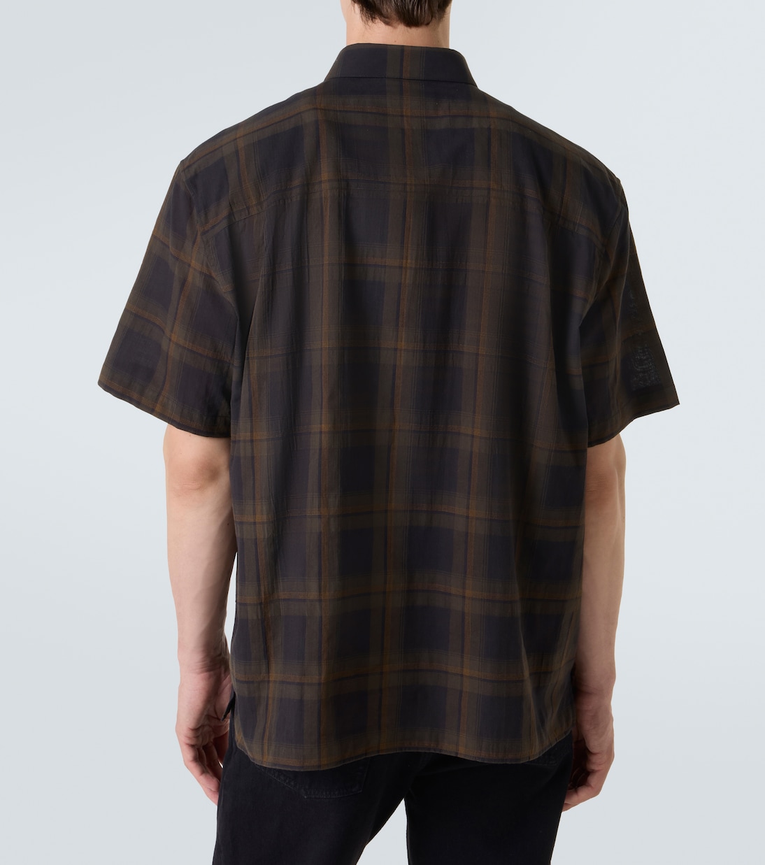 Camisa de gasa de algodón a cuadros | Saint Laurent