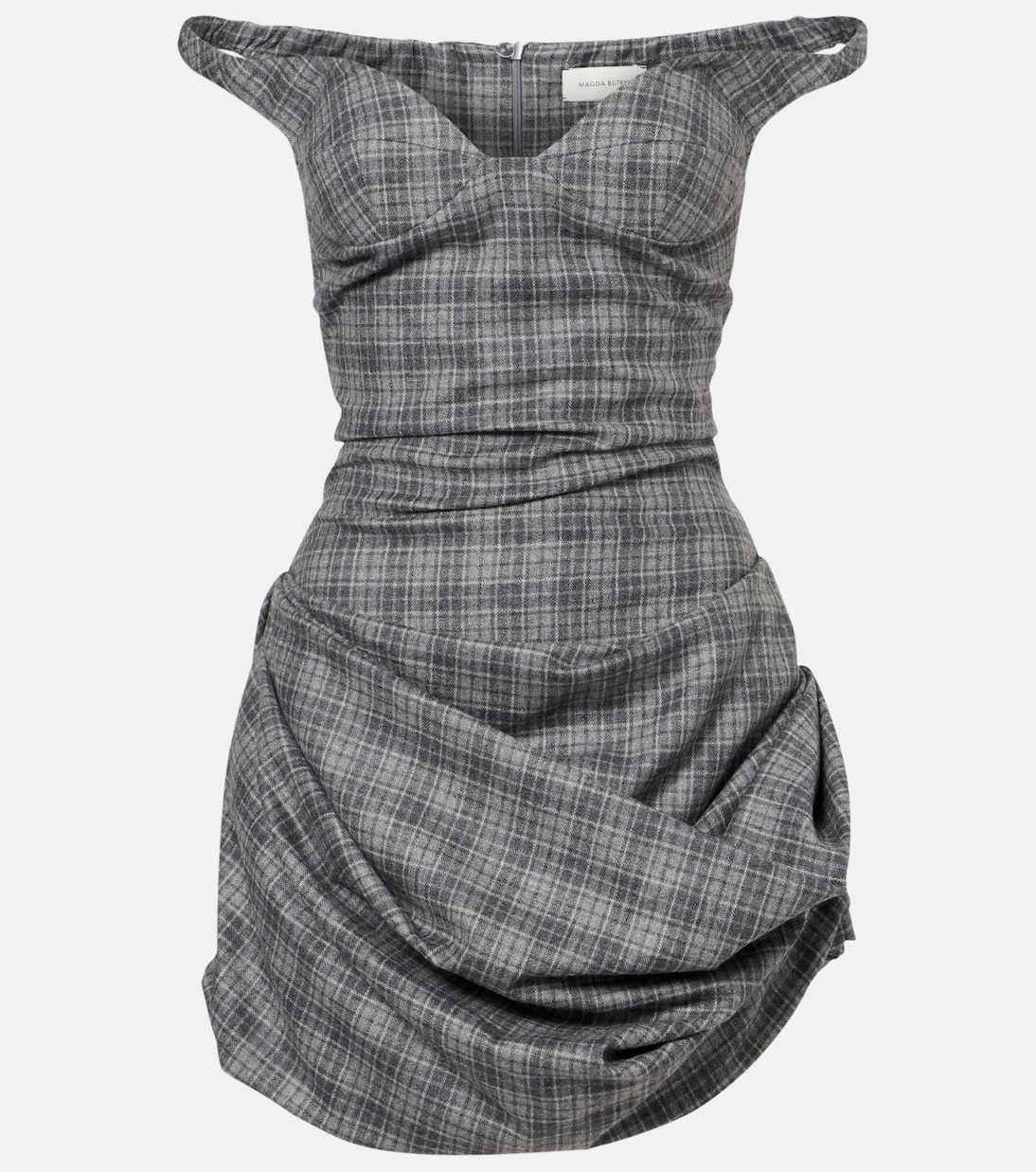 Ruched off-shoulder wool-blend bustier dress | Magda Butrym