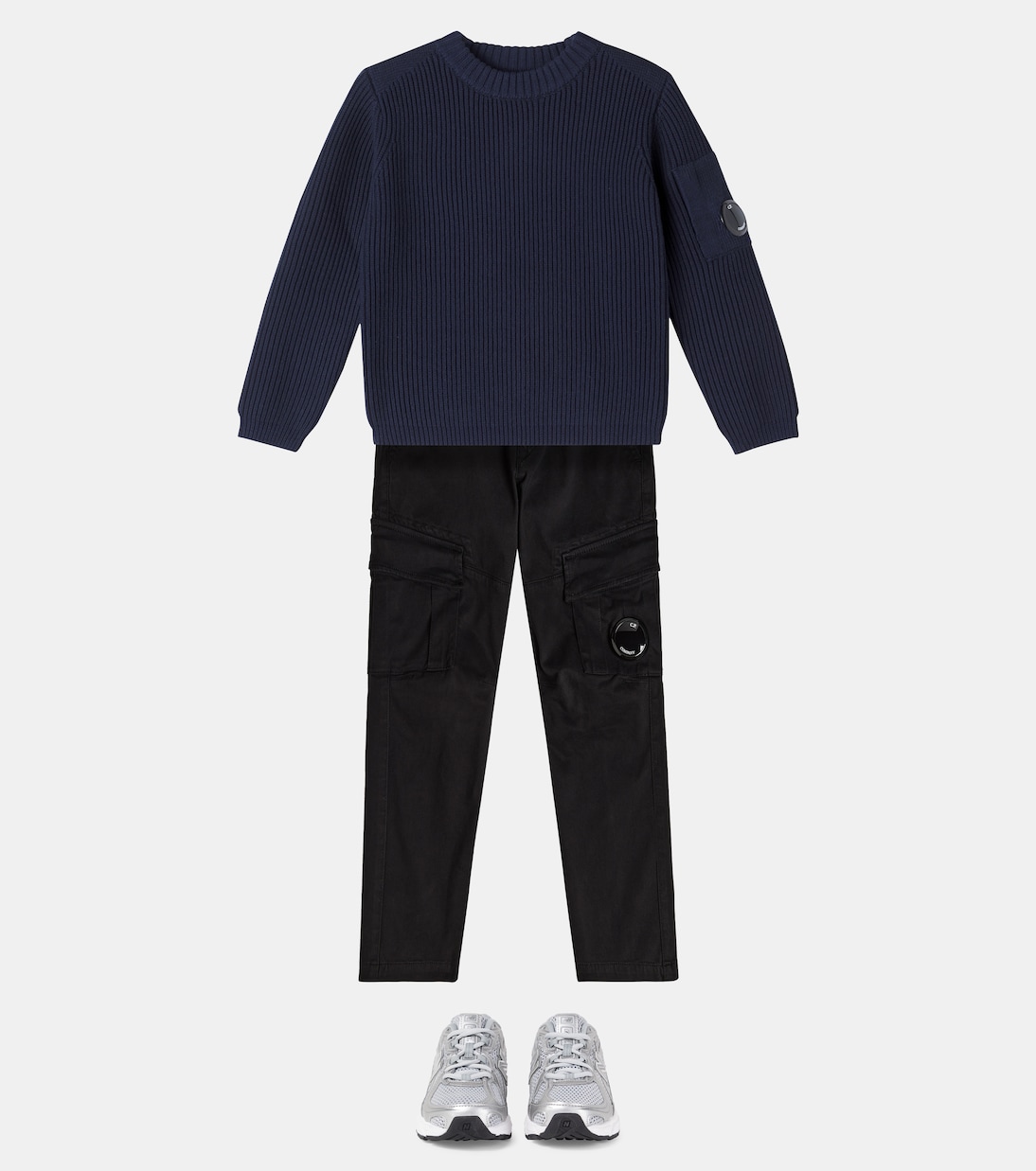 Pullover Lens in misto cotone a coste | C.P. Company Kids