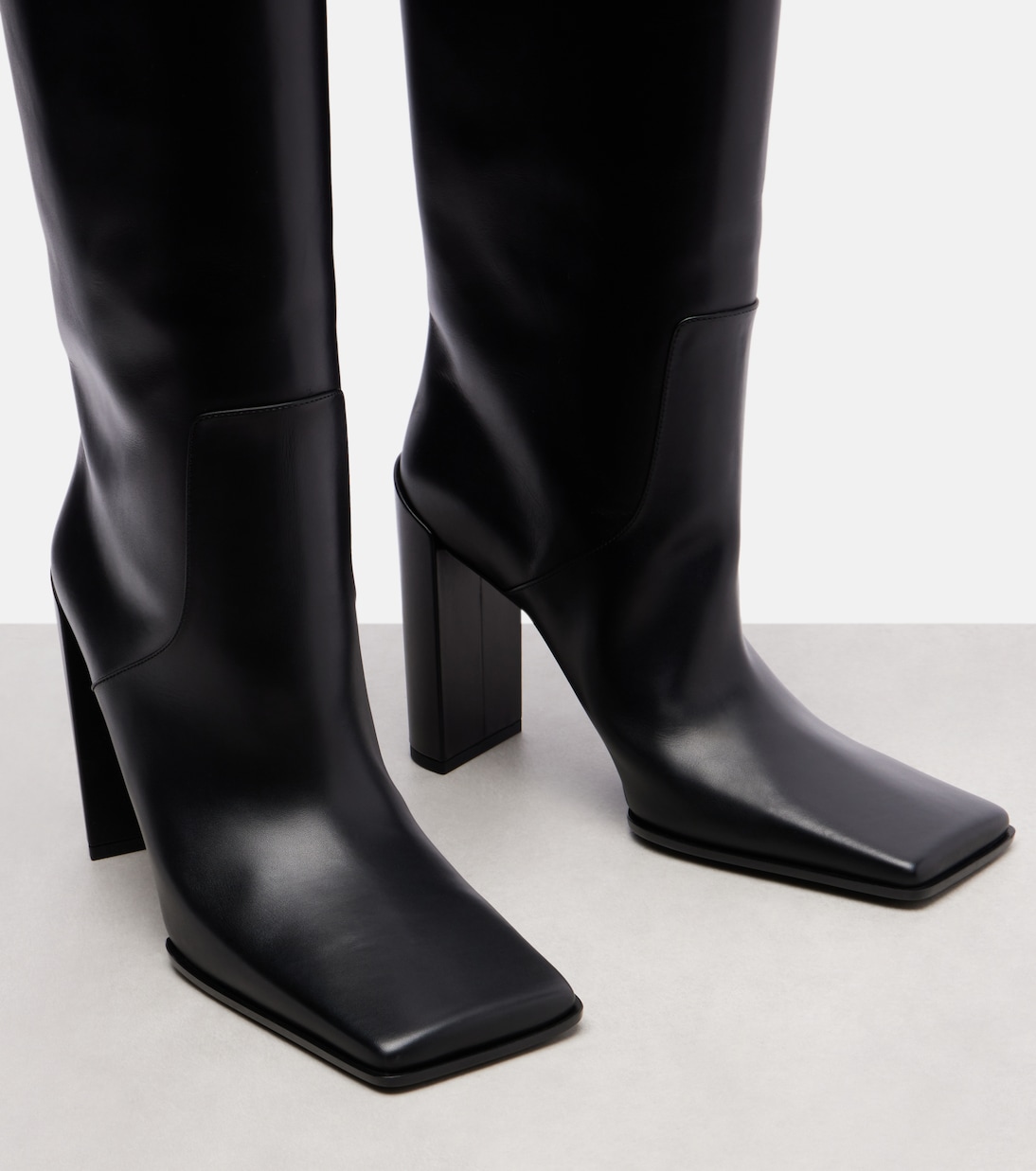 Square 90 leather knee-high boots | Alaïa