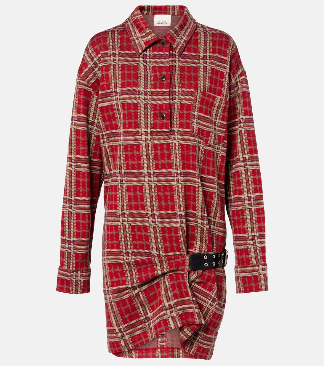 Blandia belted plaid cotton shirt dress | Isabel Marant