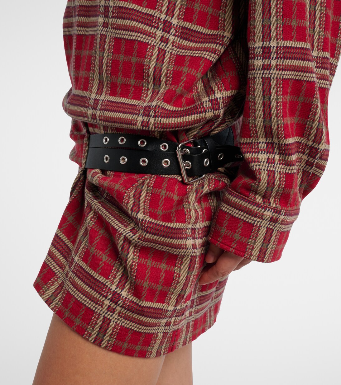 Blandia belted plaid cotton shirt dress | Isabel Marant