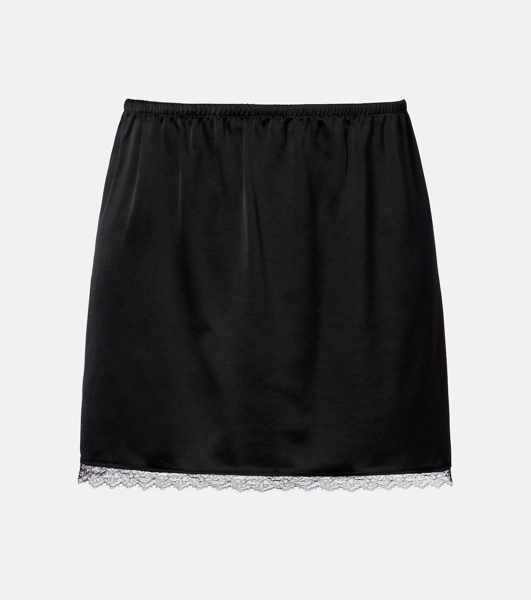 Barb lace-trimmed satin miniskirt | Leset