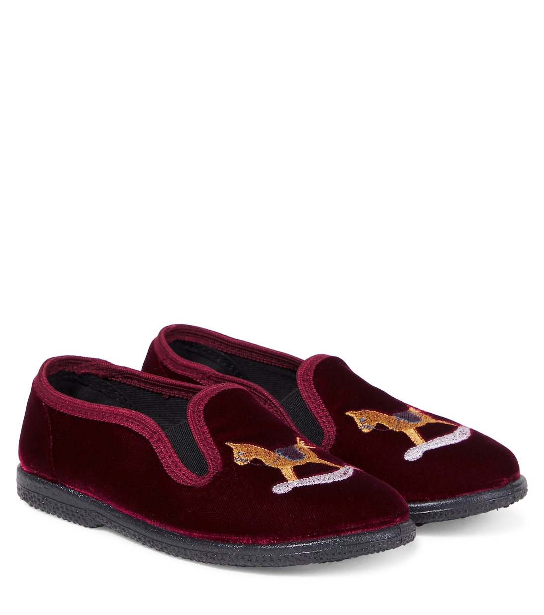 Embroidered velvet slip-on shoes | PèPè