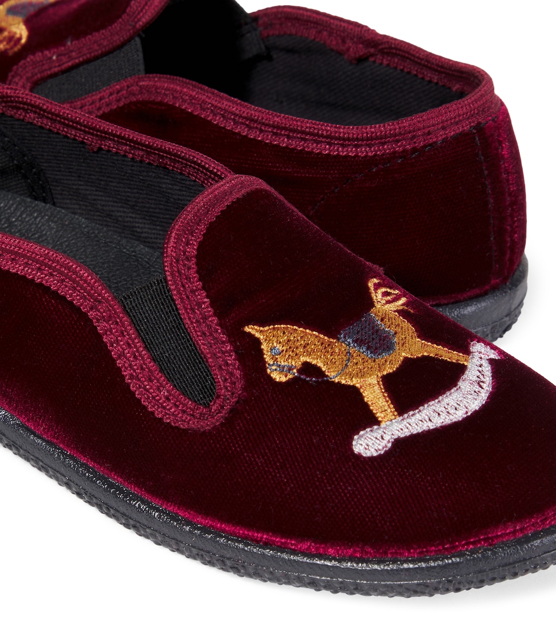Embroidered velvet slip-on shoes | PèPè