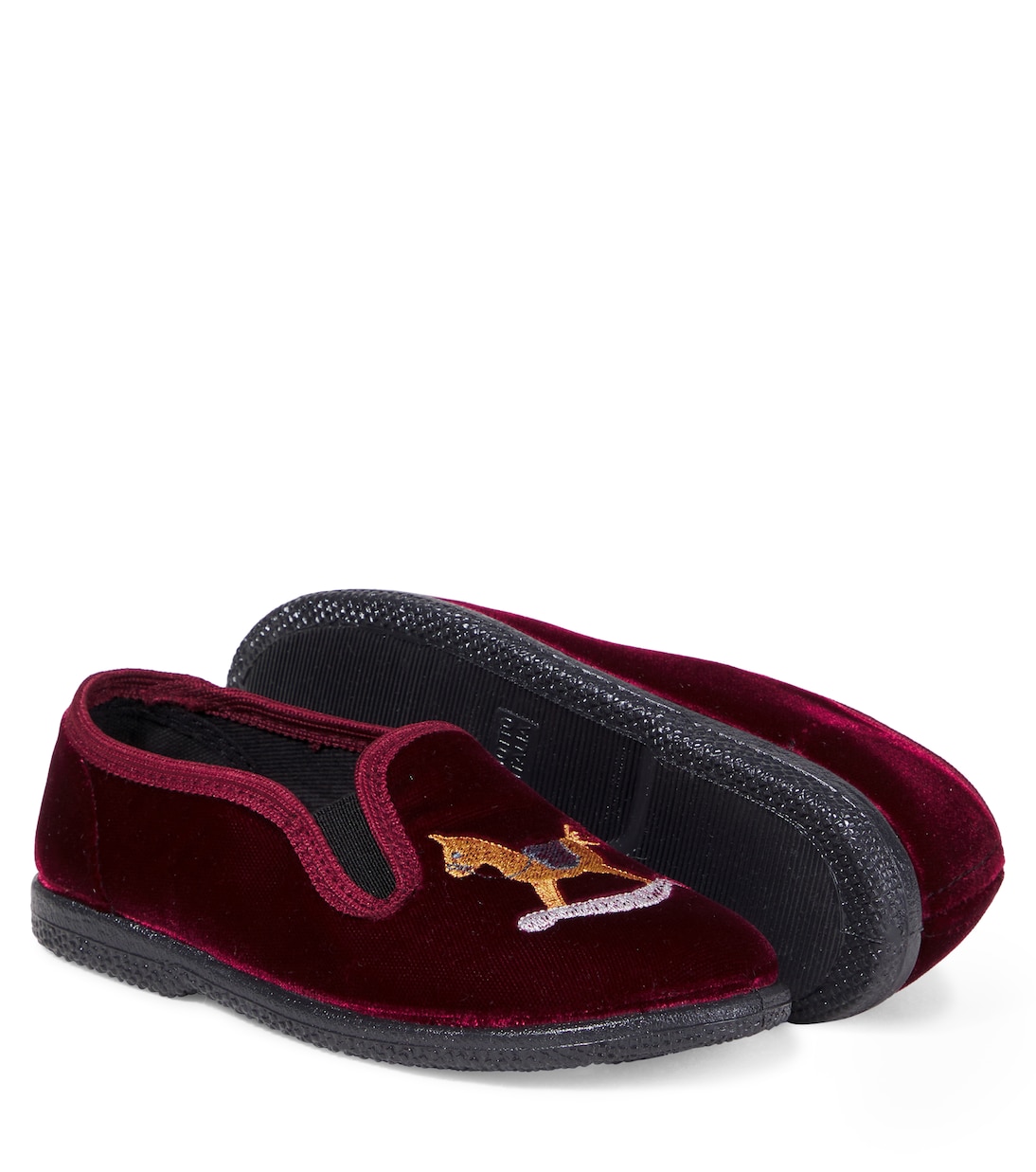 Embroidered velvet slip-on shoes | PèPè
