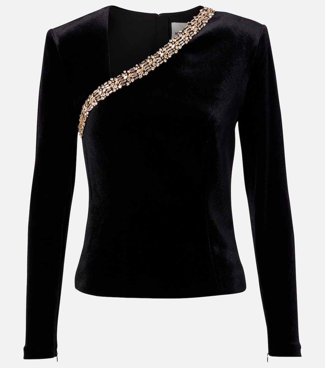 Top asimétrico de terciopelo adornado | Roland Mouret