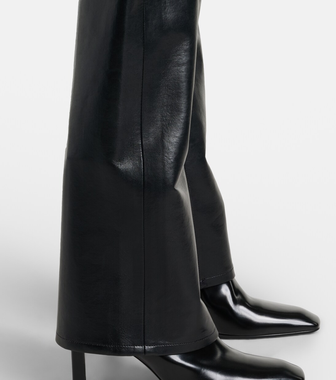 Mid-rise leather-blend bootcut pants | Agolde