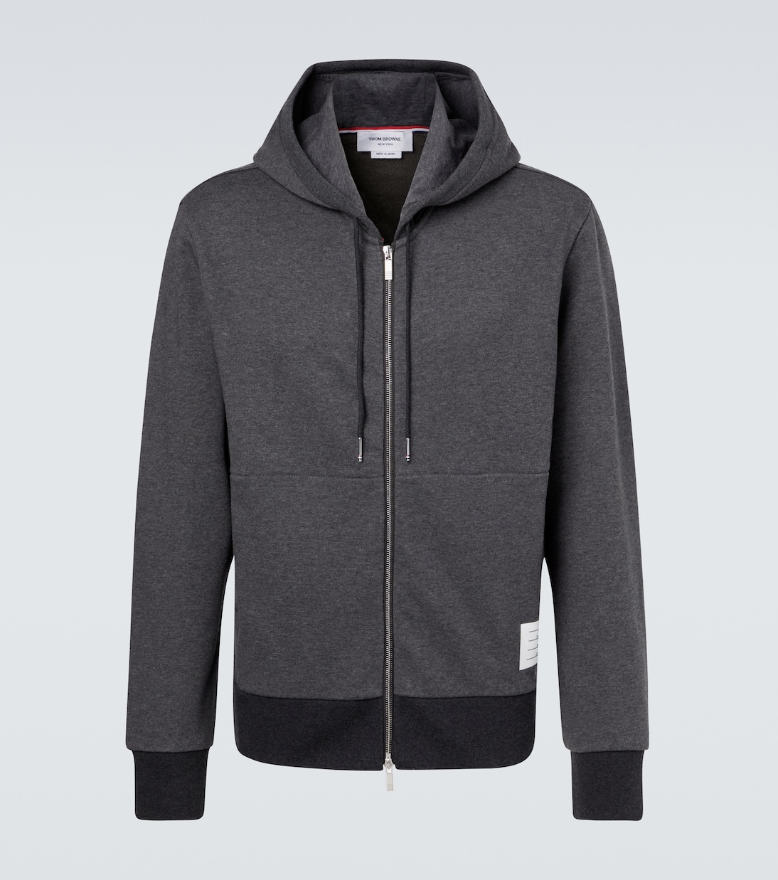 4-Bar cotton jersey zip-up hoodie | Thom Browne