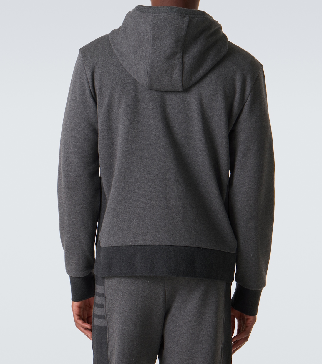 4-Bar cotton jersey zip-up hoodie | Thom Browne