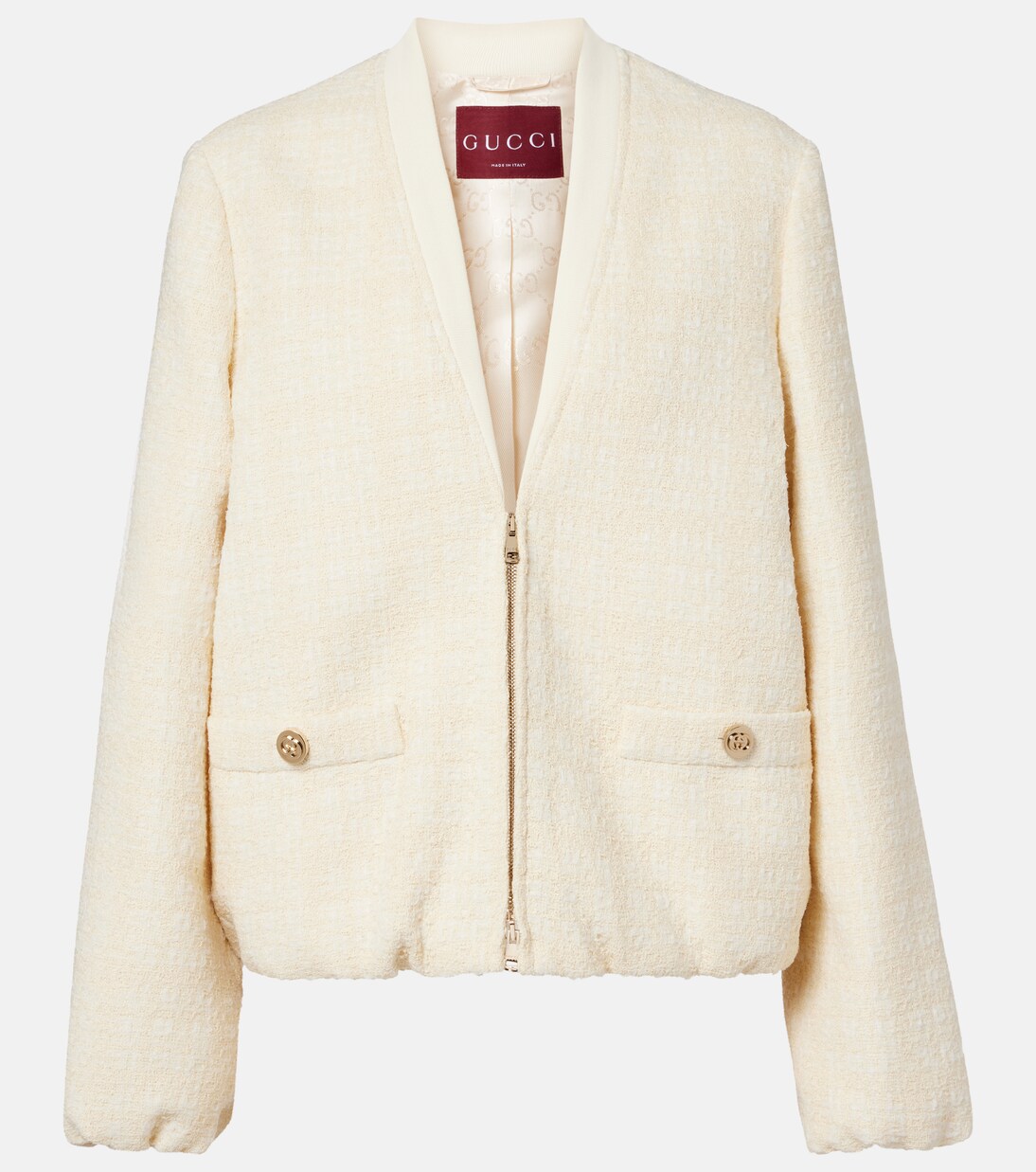 Checked cotton-blend tweed jacket | Gucci