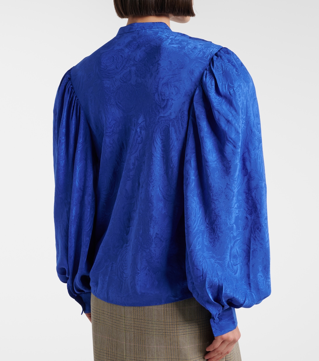 Camicia in raso di seta con stampa | Gucci