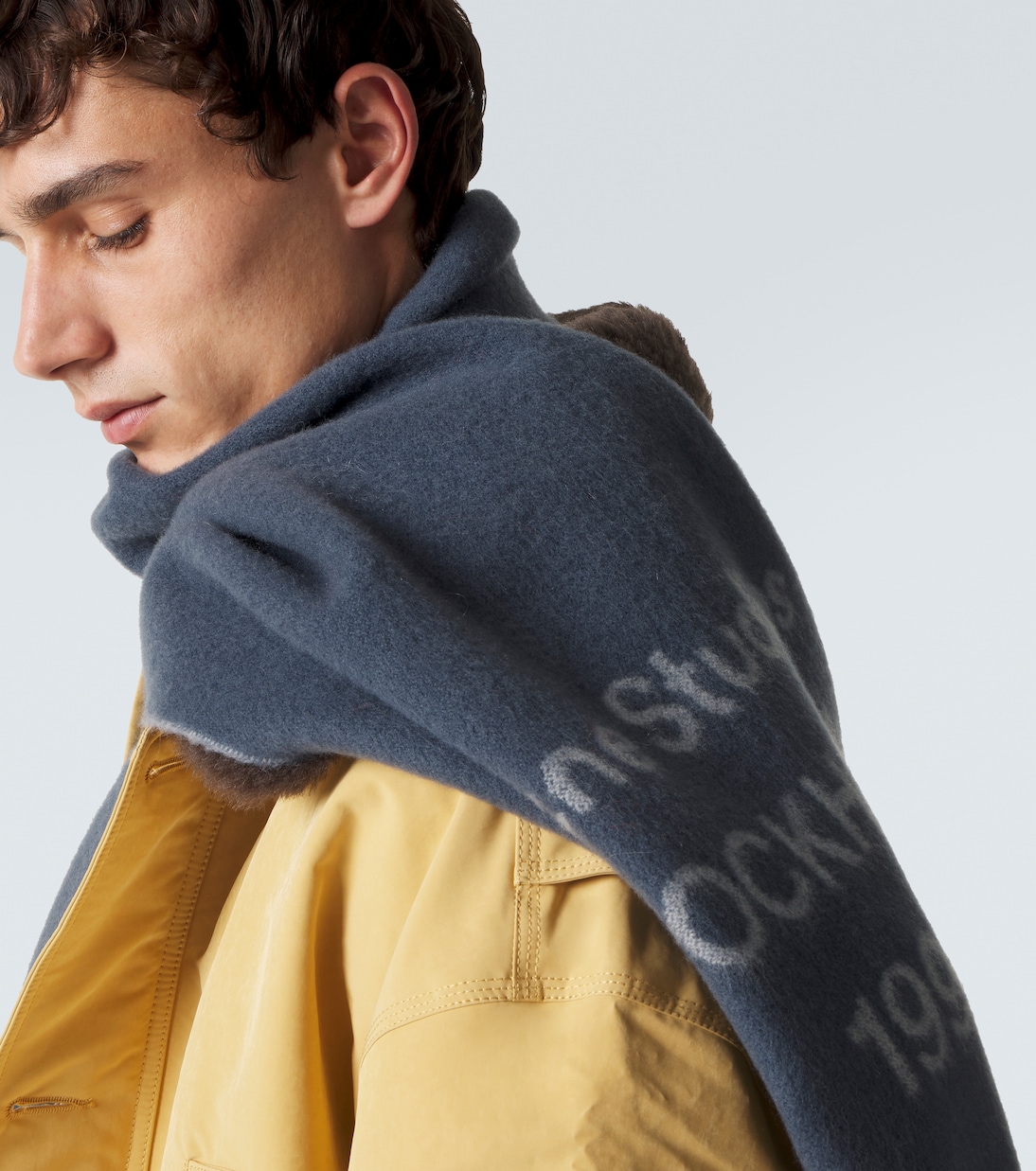 Fringed logo wool scarf | Acne Studios