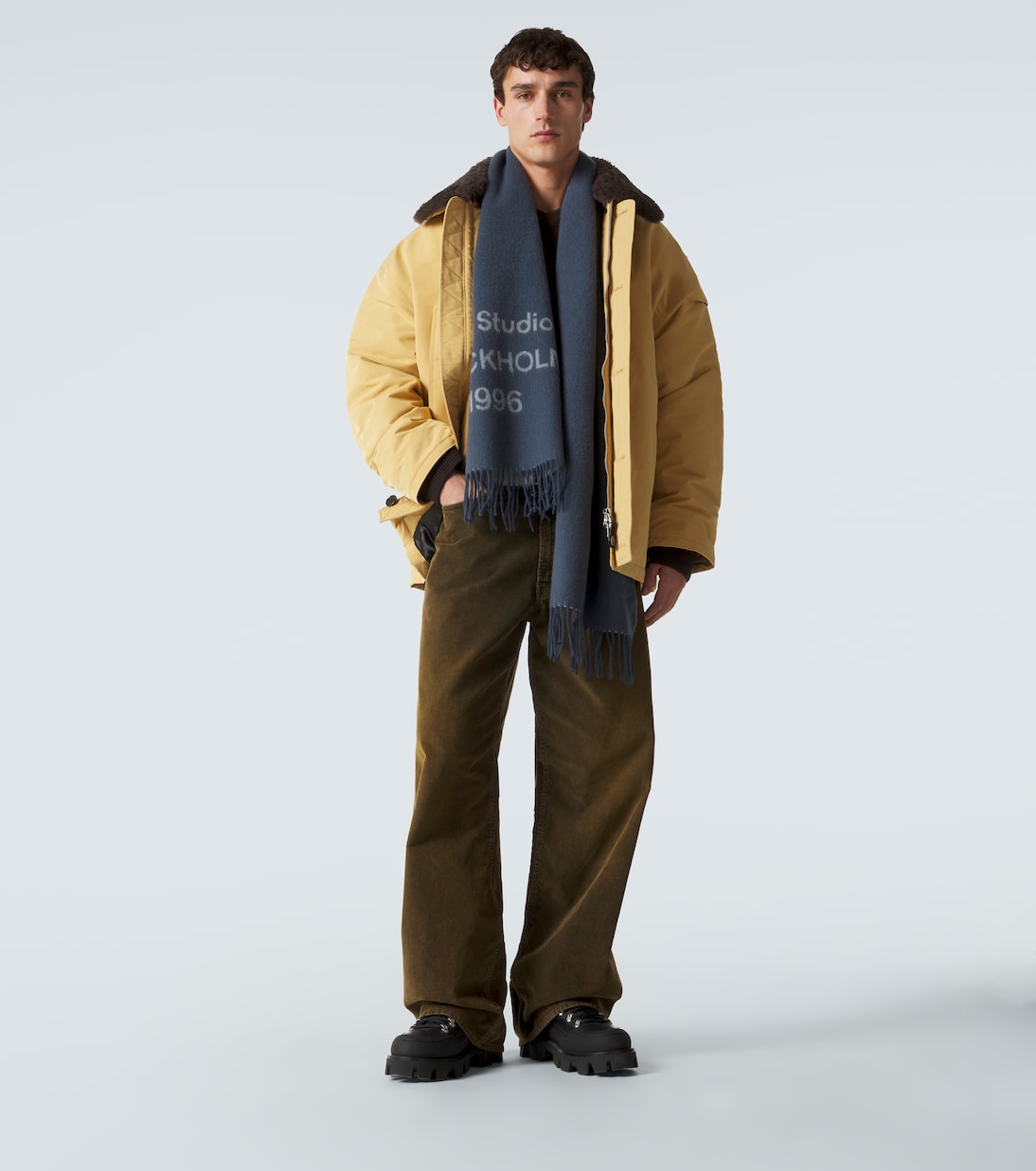 Fringed logo wool scarf | Acne Studios