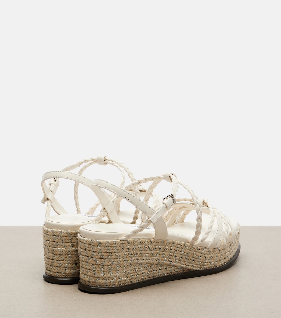 Nyra 브레이디드 레더 에스파드리유 웨지 슈즈 | Jimmy Choo